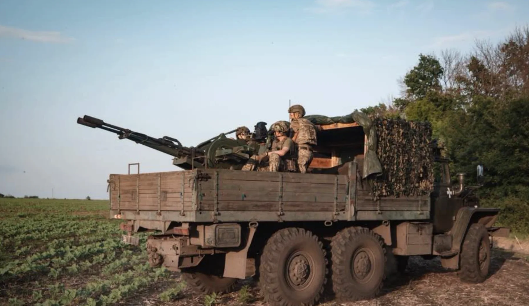 Field crew with a specialist system carried on a hooded URAL 6x6 cargo platform